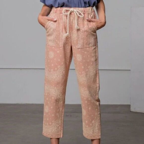EASEL Bandana Print Drawstring Pants - Picture 1 of 12